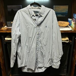 Men’s Ralph Lauren button down blue check XL
